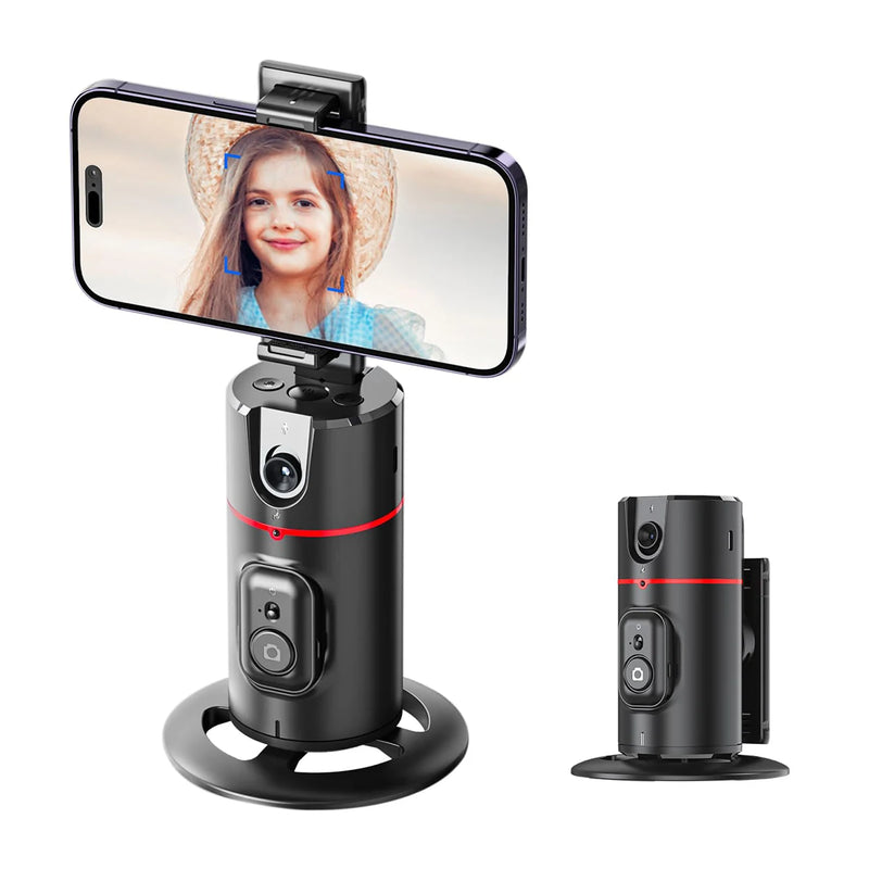 Suporte de telefone com rotação de 360° e rastreamento facial automático, dobrável com controle remoto e operação por gestos para transmissão ao vivo em smartphone