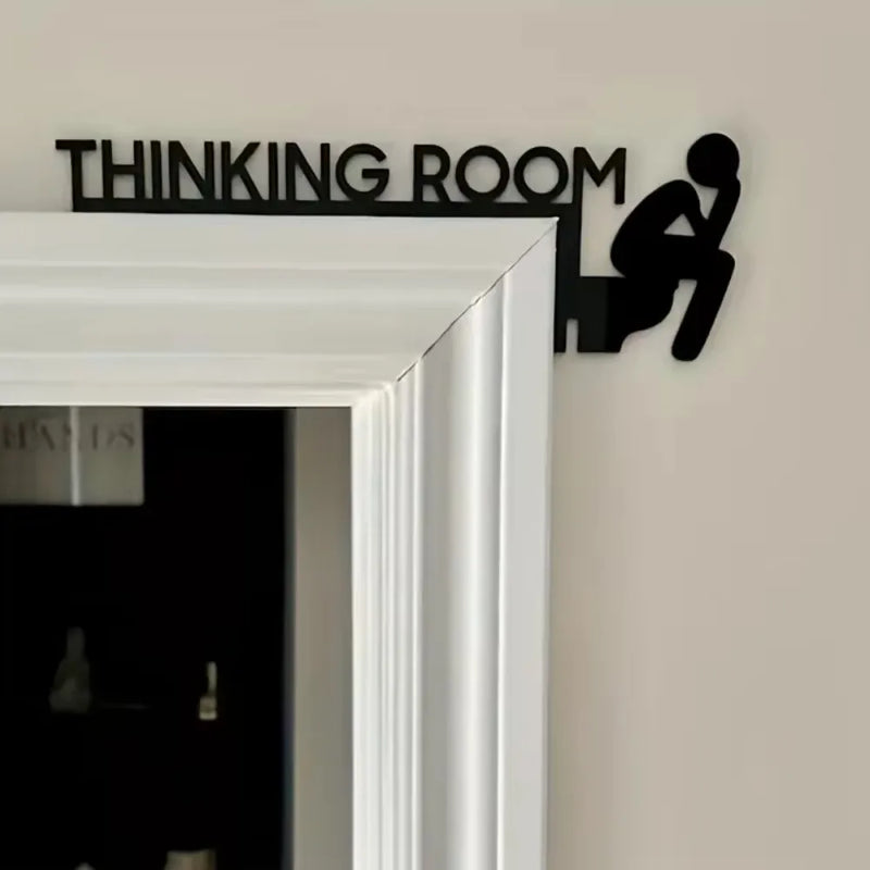 Placa de porta de banheiro de metal moderna de 1 peça - Escultura de parede elegante para sala de estar - Arte de decoração para casa