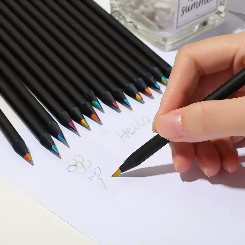 10 lápis de cor arco-íris para crianças, lápis de cor gradiente, arte, pintura