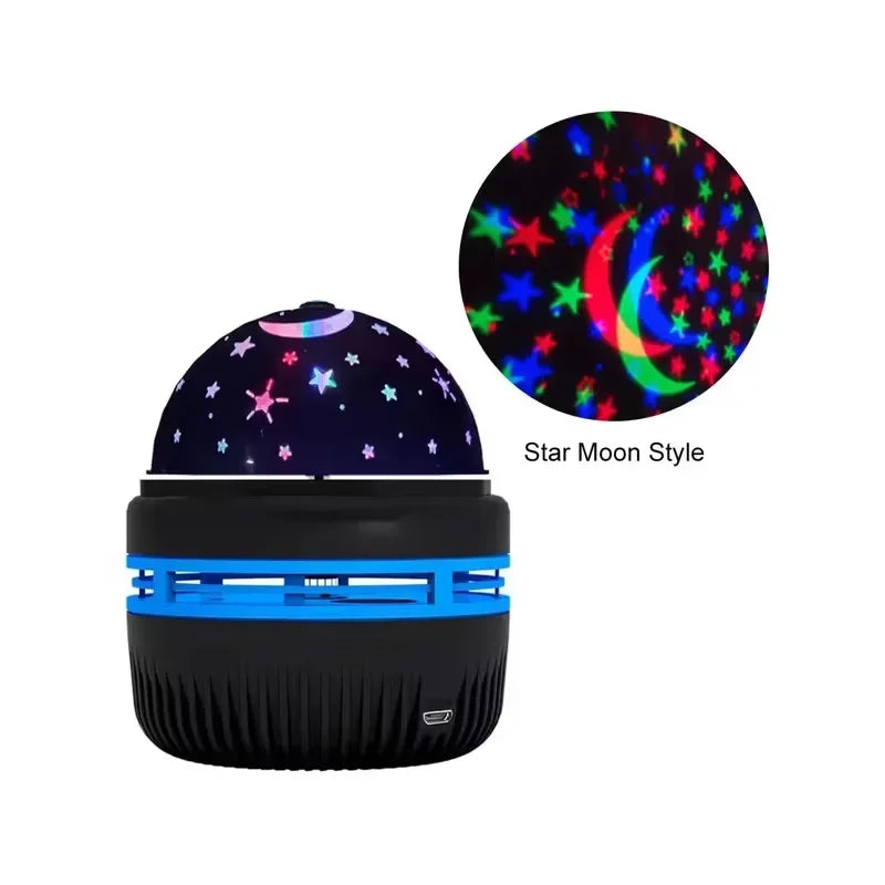 Luzes noturnas LED com céu estrelado, lâmpada projetora rotativa USB, bola mágica, lua, estrela, luzes de Natal, decoração de ambiente de casa