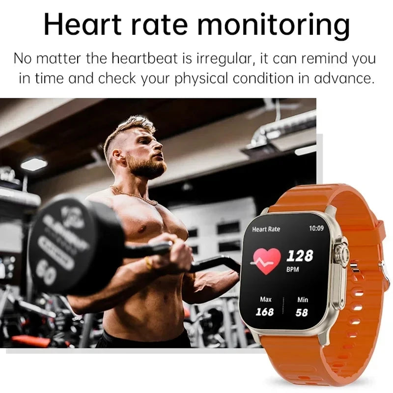 Relógio inteligente LAXASFIT T900Ultra Bluetooth Talk Smartwatch Alerta de mensagem Monitor de frequência cardíaca Relógio esportivo para Android IOS Homens Mulheres