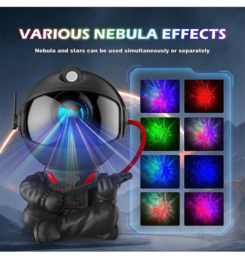 Projetor de luz de astronauta Galaxy Star, projetor de céu estrelado, lâmpada decorativa para quarto, nebulosa, luz noturna LED, presente para crianças e adultos