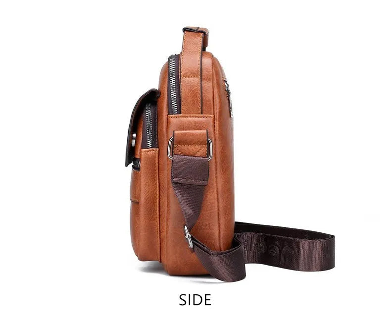 JEEP BULUO - Bolsas de mensageiro crossbody Bolsa de ombro casual de negócios Nova de couro de alta qualidade para homens Moda casual de negócios