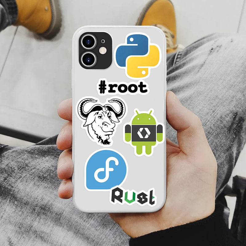 Adesivos de desenvolvimento, programação JS Docker, aplicativo HTML, Geek Hacker, faça você mesmo, decalque decorativo para laptop, telefone, mala, à prova d'água