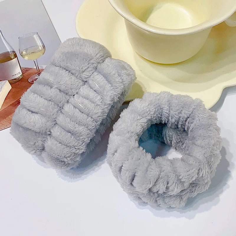 Pulseira de microfibra para lavar o rosto, faixa absorvente para suor e para mulheres, faixa de cabeça