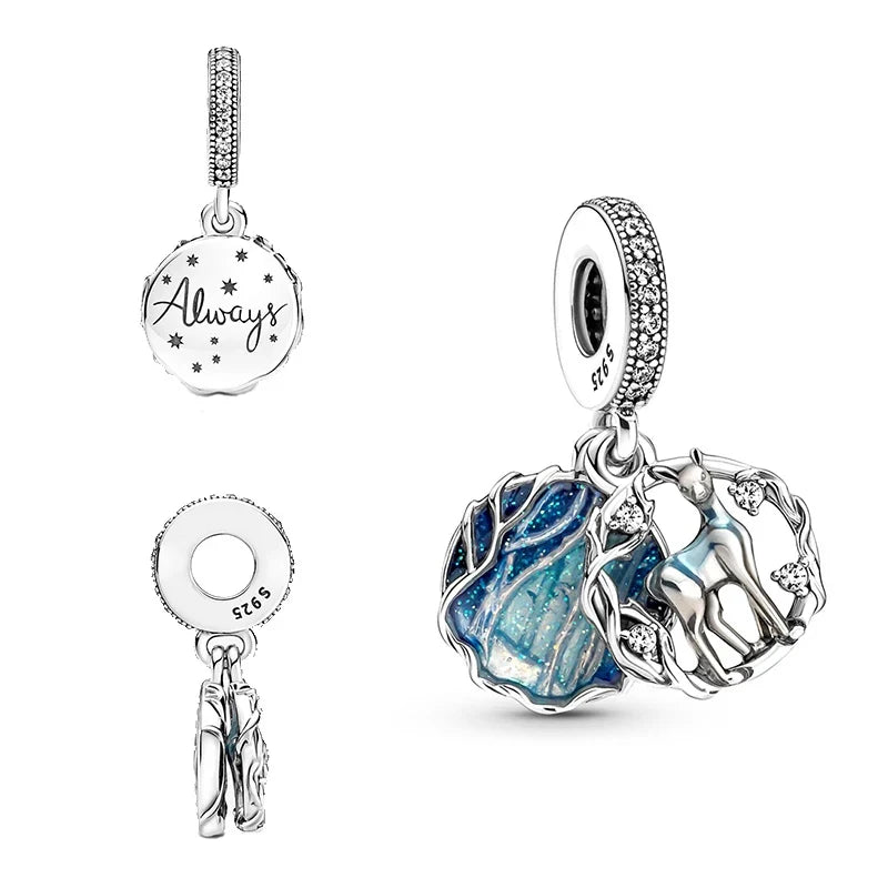 Contas de berloques MINISO 925 prata esterlina para pulseiras originais Harry Potter 925 de 3 mm pingente feminino joias faça você mesmo presentes