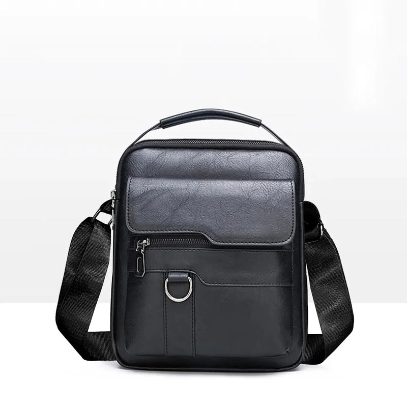 Bolsa transversal masculina vintage de couro, nova bolsa de ombro para homens, marrom, preta, bolsa mensageiro para negócios, com aba