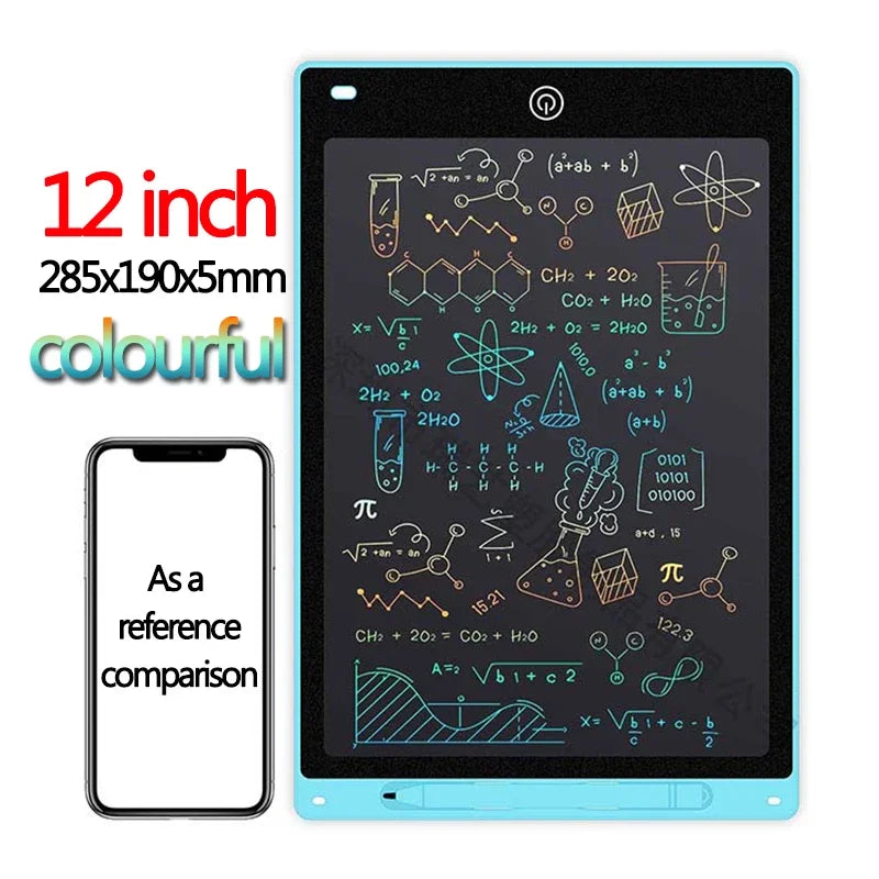 Tablet LCD colorido de 10/12 polegadas para desenho e escrita, prancheta para crianças