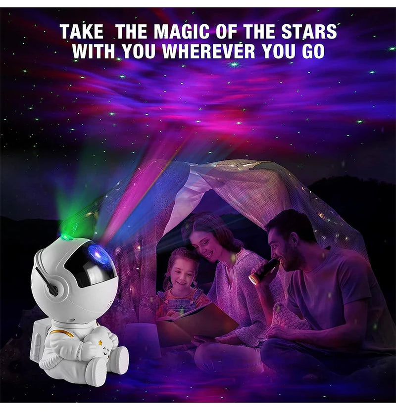 Projetor de luz de astronauta Galaxy Star, projetor de céu estrelado, lâmpada decorativa para quarto, nebulosa, luz noturna LED, presente para crianças e adultos