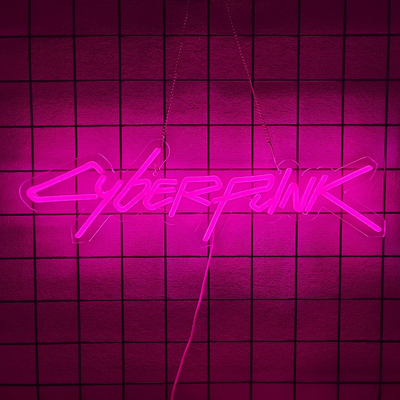 Placa de neon do jogo Cyberpunk Edge Runner para decoração de zona de jogos, luzes LED para sala de jogos, bar de internet ou decoração de quarto