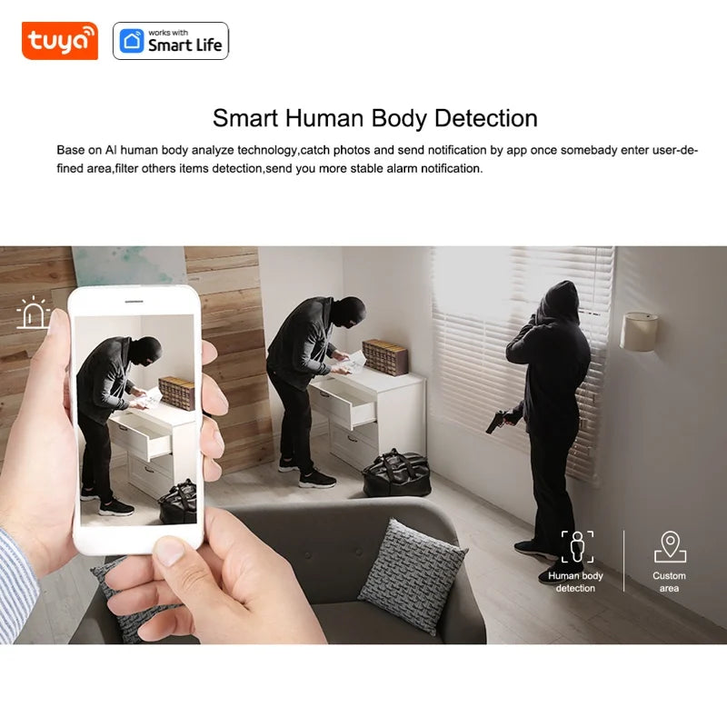 Câmera de segurança residencial interna Tuya Smart 3MP HD