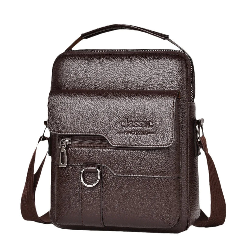 Bolsa transversal masculina de couro sintético, bolsa de ombro grande para viagem, bolsa de telefone para homens, pequena bolsa mensageiro