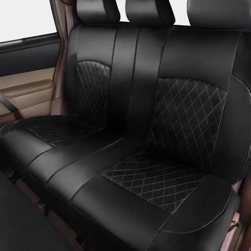 Capas de assento de carro de couro sintético com ajuste universal para a maioria dos carros, compatível com airbag.