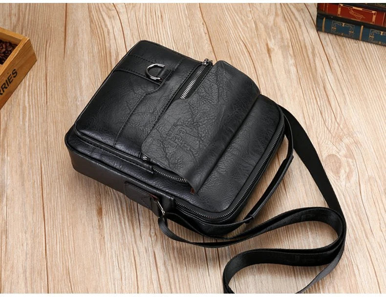 JEEP BULUO - Bolsas de mensageiro crossbody Bolsa de ombro casual de negócios Nova de couro de alta qualidade para homens Moda casual de negócios