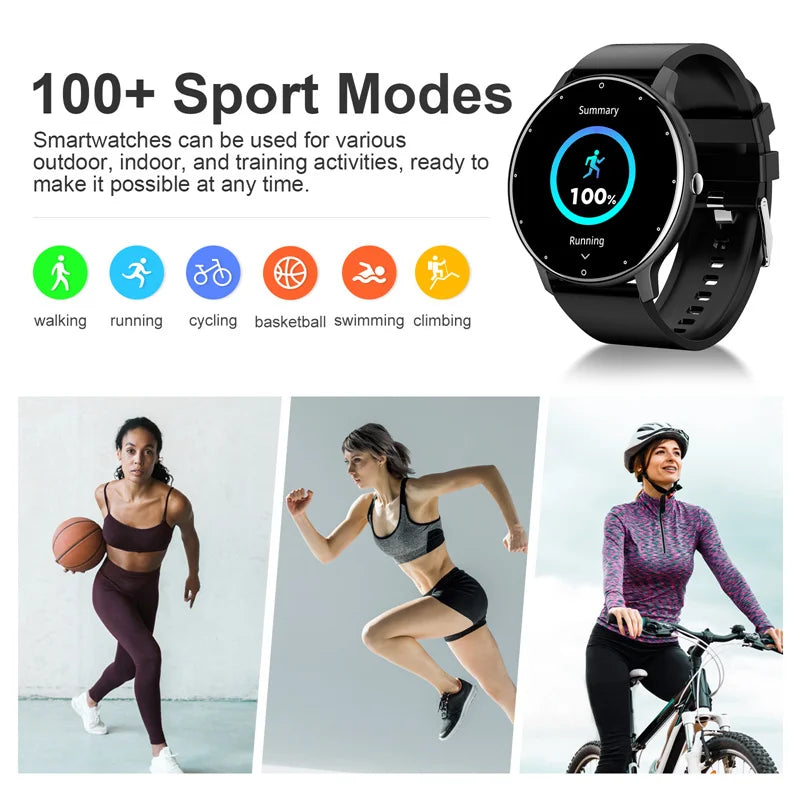 Relógio inteligente LIGE feminino e masculino com tela sensível ao toque, Bluetooth 5.2, à prova d'água, rastreador esportivo e fitness, IP67 de fábrica, ZL02, novo