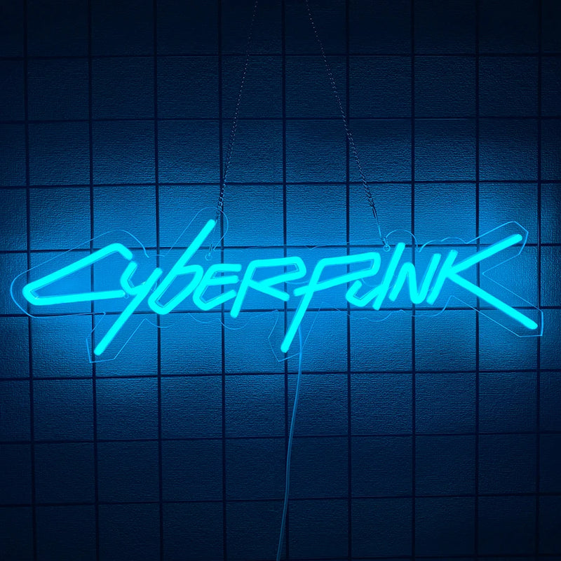 Placa de neon do jogo Cyberpunk Edge Runner para decoração de zona de jogos, luzes LED para sala de jogos, bar de internet ou decoração de quarto