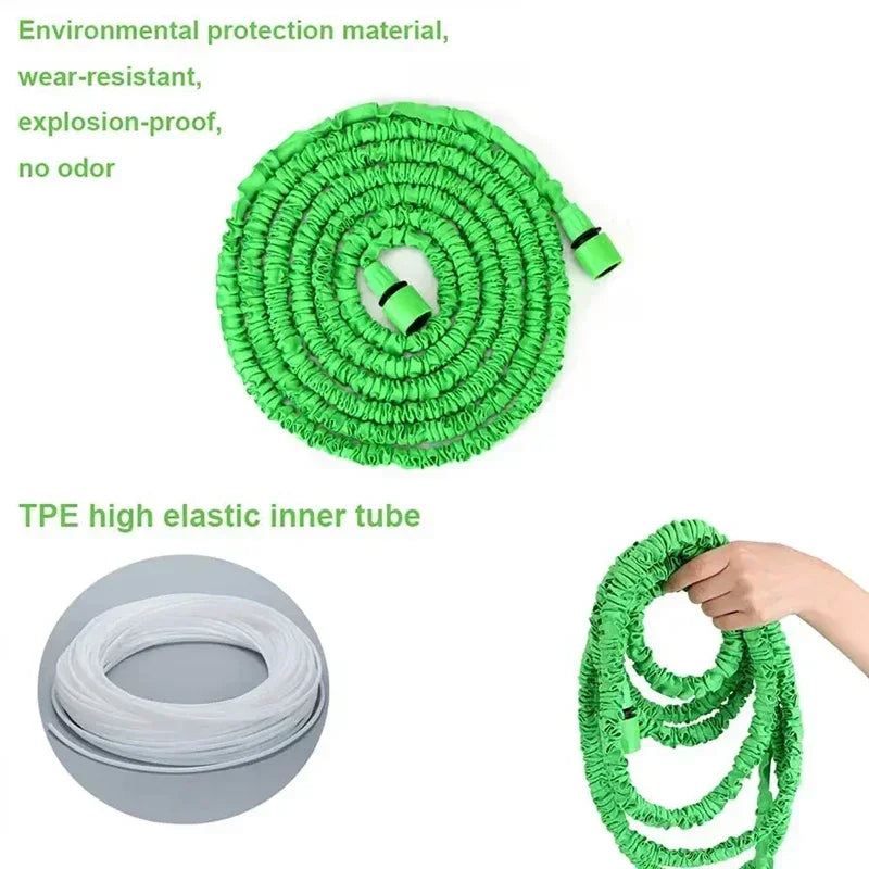 Mangueira expansível mágica de 7,5 m e 15 m, para irrigação de jardim doméstico, pulverizador de água multifuncional para limpeza de jardinagem