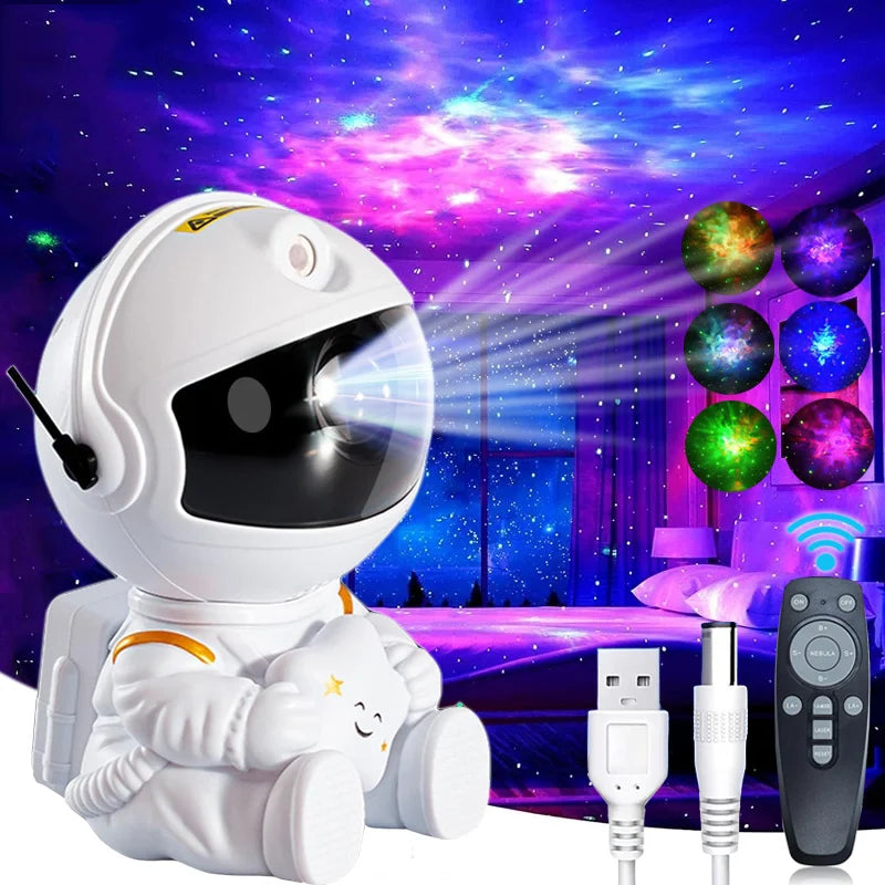 Projetor de luz de astronauta Galaxy Star, projetor de céu estrelado, lâmpada decorativa para quarto, nebulosa, luz noturna LED, presente para crianças e adultos