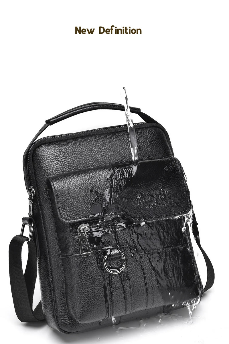 Bolsa transversal masculina de couro sintético, bolsa de ombro grande para viagem, bolsa de telefone para homens, pequena bolsa mensageiro