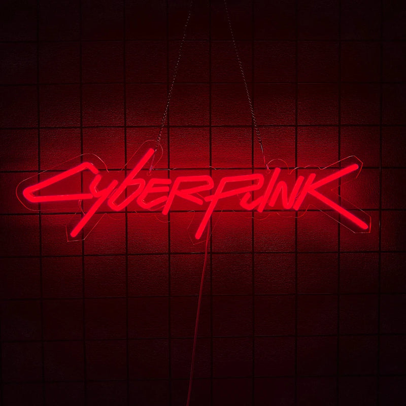 Placa de neon do jogo Cyberpunk Edge Runner para decoração de zona de jogos, luzes LED para sala de jogos, bar de internet ou decoração de quarto