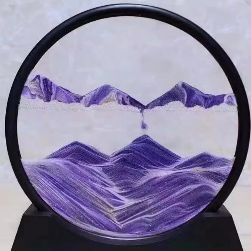 Ampulheta 3D Areia Movendo Areia Movendo Arte Imagem Redonda Vidro Profundo Mar Areia Paisagem