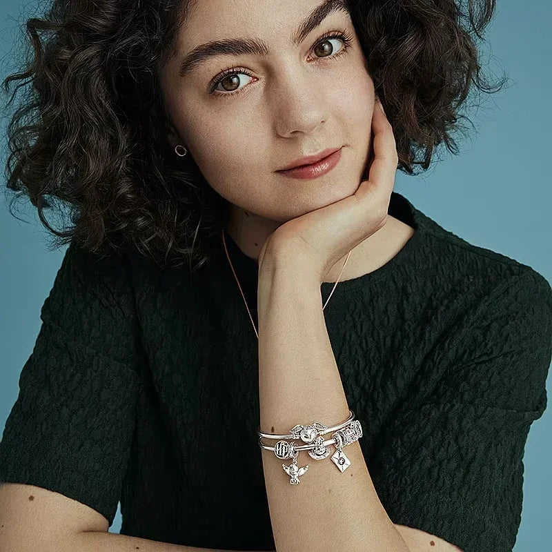 Contas de berloques MINISO 925 prata esterlina para pulseiras originais Harry Potter 925 de 3 mm pingente feminino joias faça você mesmo presentes